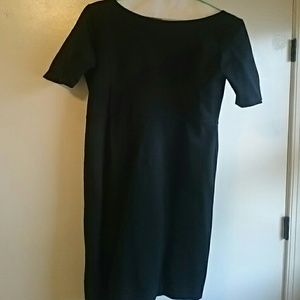 Black Ann Taylor Sheath dress with v back size 2